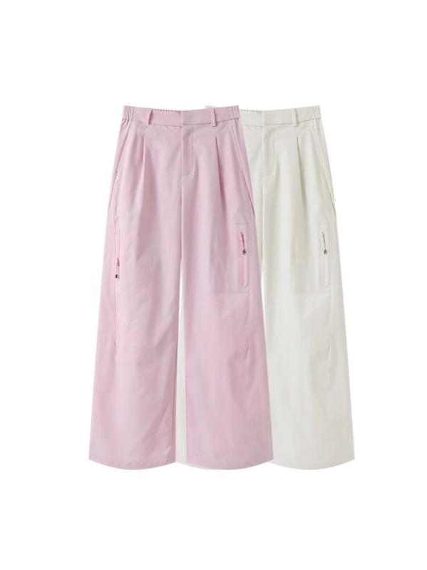 レディース 春夏 ピンク ゆったり カジュアルパンツ ワークパンツ ルーズシルエット ロング丈 普段使い コーディネートしやすい 快適フィット