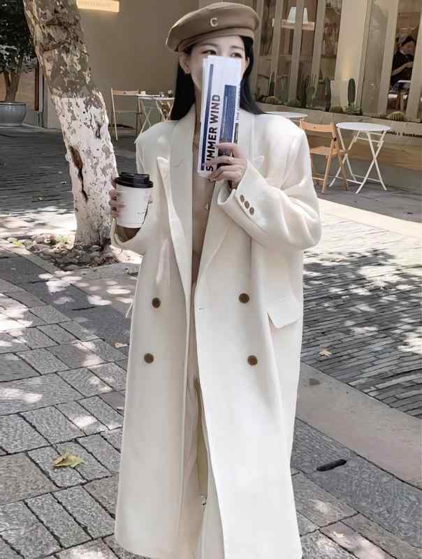 コート レディース 秋冬 ゆったり 高級感 正肩 スーツ レトロ ウール 中長丈 フレンチスタイル エレガント フィット ビンテージ アウター|北摂軽太郎便