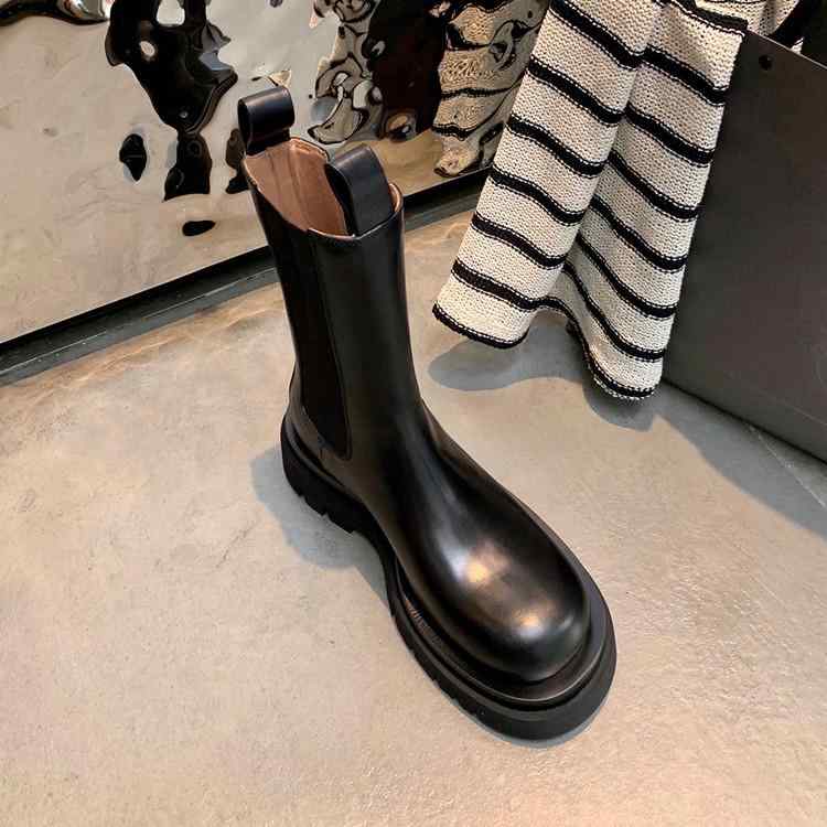 ショートブーツ レディース 秋冬 厚底 中筒 チェルシースタイル ナイト 女性用 アンクル 暖か 履き心地 ラフ カジュアル 普段使い
