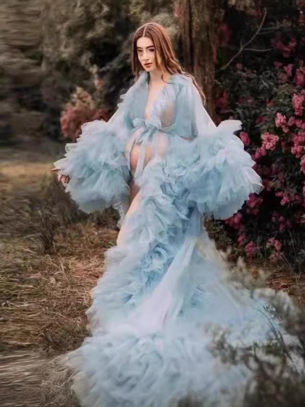 妊婦用 昼まえ衣裳 青碧 森系 自然的 一緒になる活動写真 映画化用 制作室写真絵 ケープ アウター 寄り合い御召しもの 御芽出度 フォーマルウェア