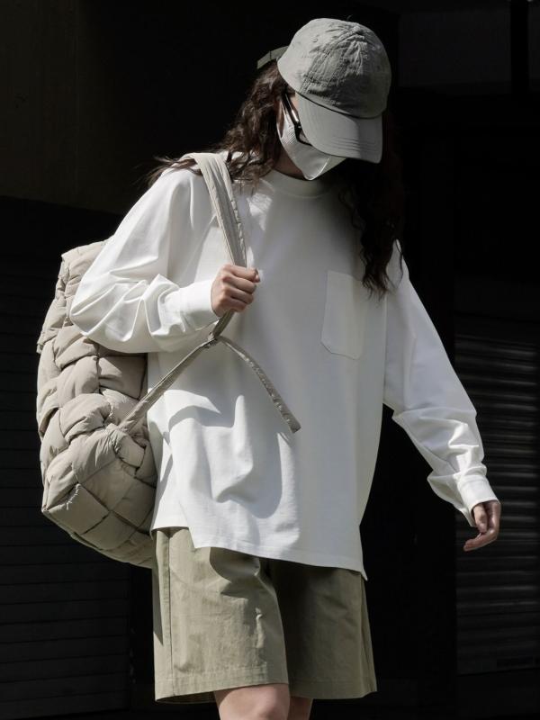 春夏 レディース 長袖 Tシャツ 韓国 ゆったり シンプル 丸首 ルーズ スリム効果 カジュアル インナー トップス