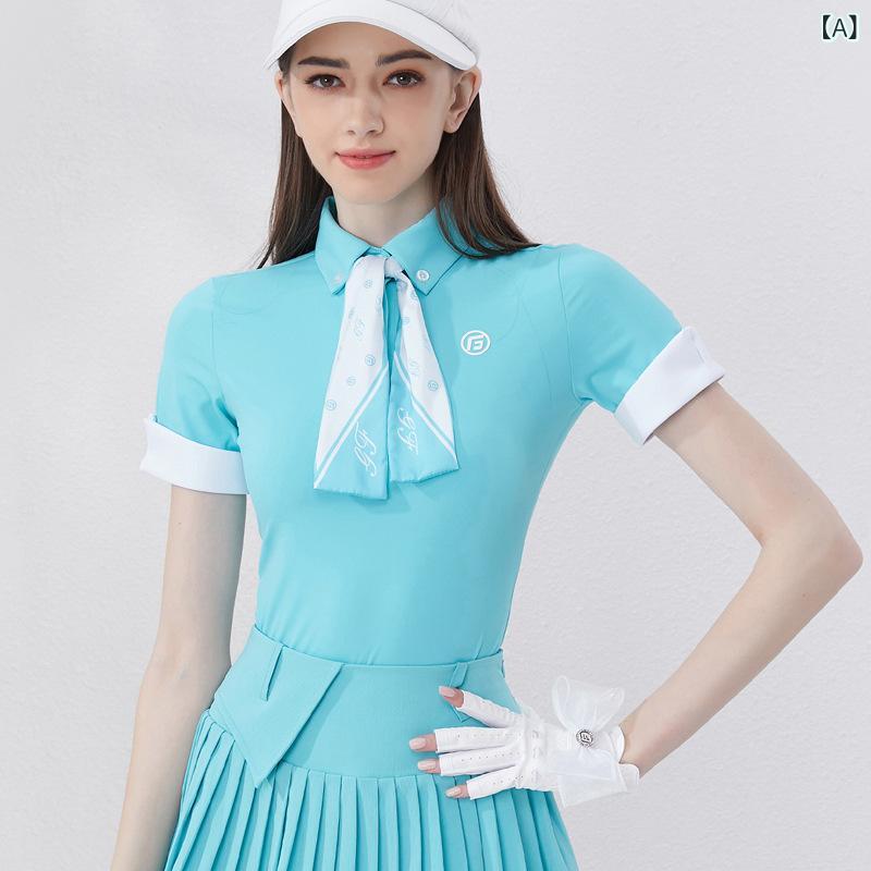 女性用 夏 ゴルフ テニス バドミントン 短袖 トップス プリーツスカート セット 韓国 スリムフィット 吸湿速乾 軽量 スポーツウェア 通勤 普段使い アウトドア|北摂軽太郎便