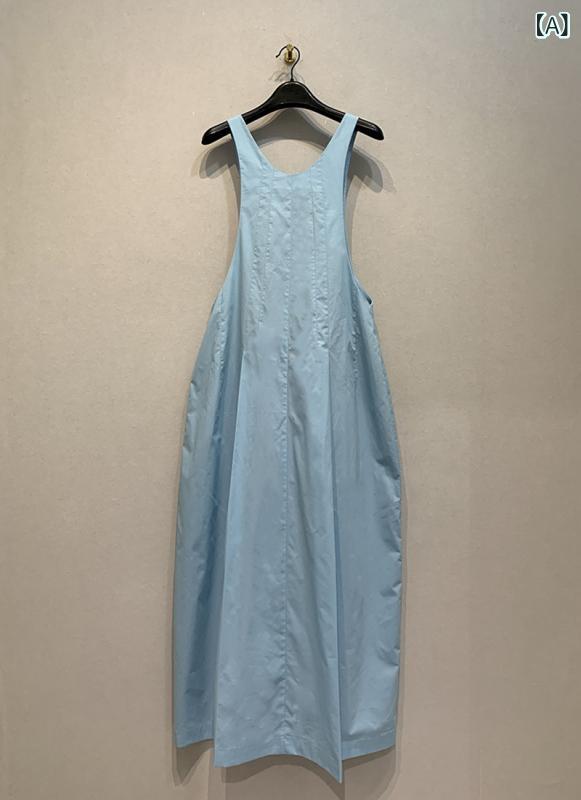 レディース ワンピース 春夏 ノースリーブ ロングドレス 日系 シンプル モダン カジュアル ゆったり シルエット スタイルアップ 軽やか 普段使い｜北摂軽太郎便