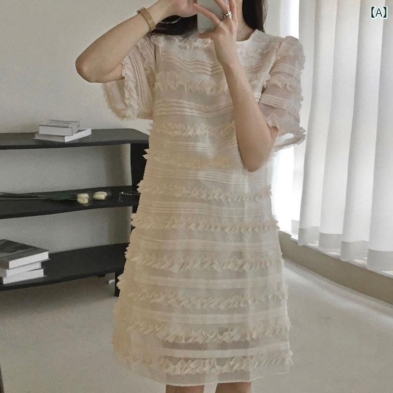 衣装 レディース A伝達ルート 西洋菓子 スピード競技 シフォン 飛び切り感 流行り物 可愛らしい  軽さ 通気性 太陽面爆発 筋目