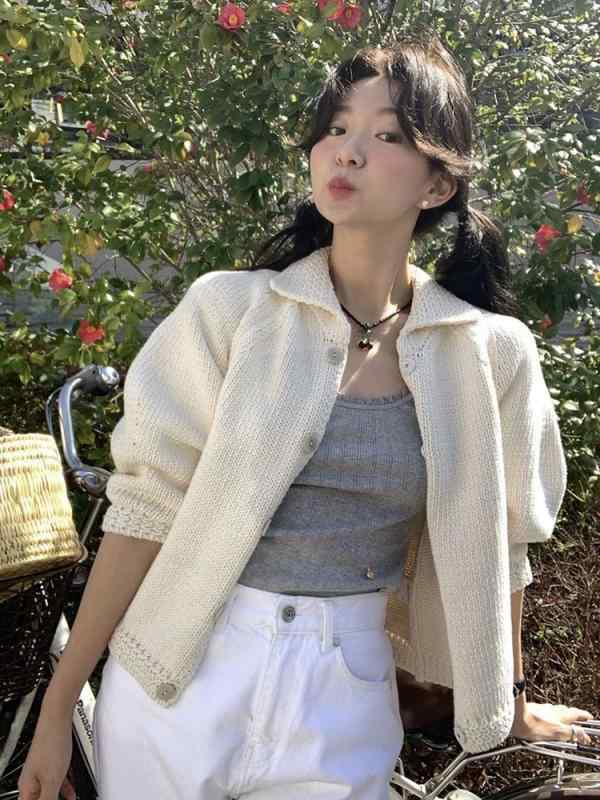 カーディガン レディース トップス 羽織り ニット セーター 無地 襟付き 襟付きニット 韓流 韓国 ゆったり 大きいサイズ 体型カバー 着痩せ 伸縮性 再生繊維 長袖 秋 冬 秋冬 カジュアル ナチュラル 通勤 通学 普段使い オフィス 大人かわいい｜北摂軽太郎便