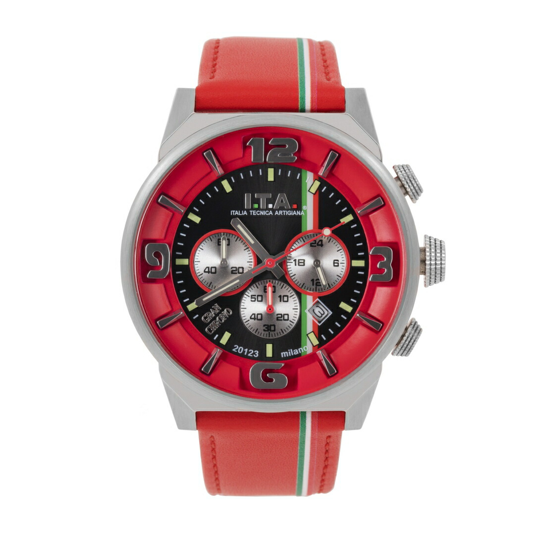 【新作】日本正規品 I.T.A. GRAN CHRONO Ref.27.00.04 アイティーエー グラン クロノ ロッソ 赤 レッド ITALIA TECNICA ARTIGIANA クォーツ クロノグラフ 42,900円