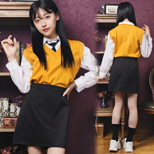 Sienne ベスト　韓国 韓国JK風 オレンジベスト制服セット | BODYLINE & LunaBelle