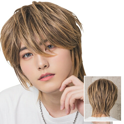 楽天市場】[ヘアネット付き] WIGGY RICH メンズ ミディアムウルフ