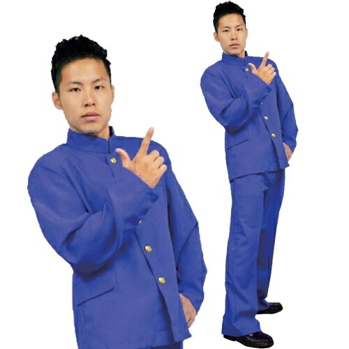 楽天市場】カラフル学ラン メンズ（ロイヤルブルー） [コスプレ 青い
