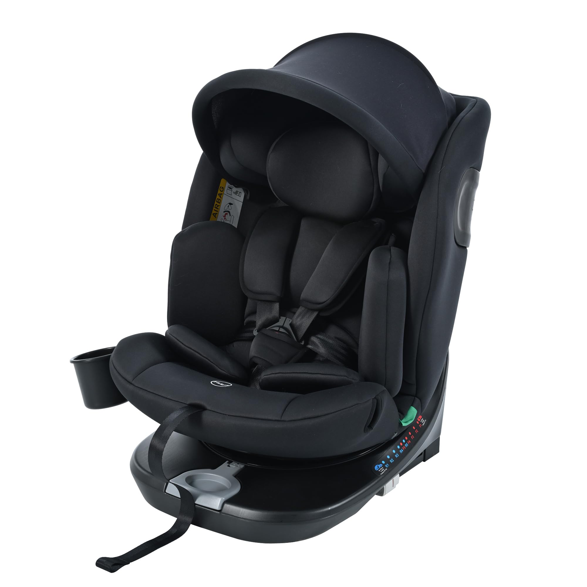 チャイルドシート 新生児 ISOFIX 0歳~12歳 360度回転式 40~150cm ジュニアシート 調節可能 長く使える 洗える キャノピー付き ベビーシート ドリンクホルダー付き 出産祝い 車 キッズシート ベビーシート カー用品 座席 子供 リクライニング 安全基準R129適合|H-Quality Mart