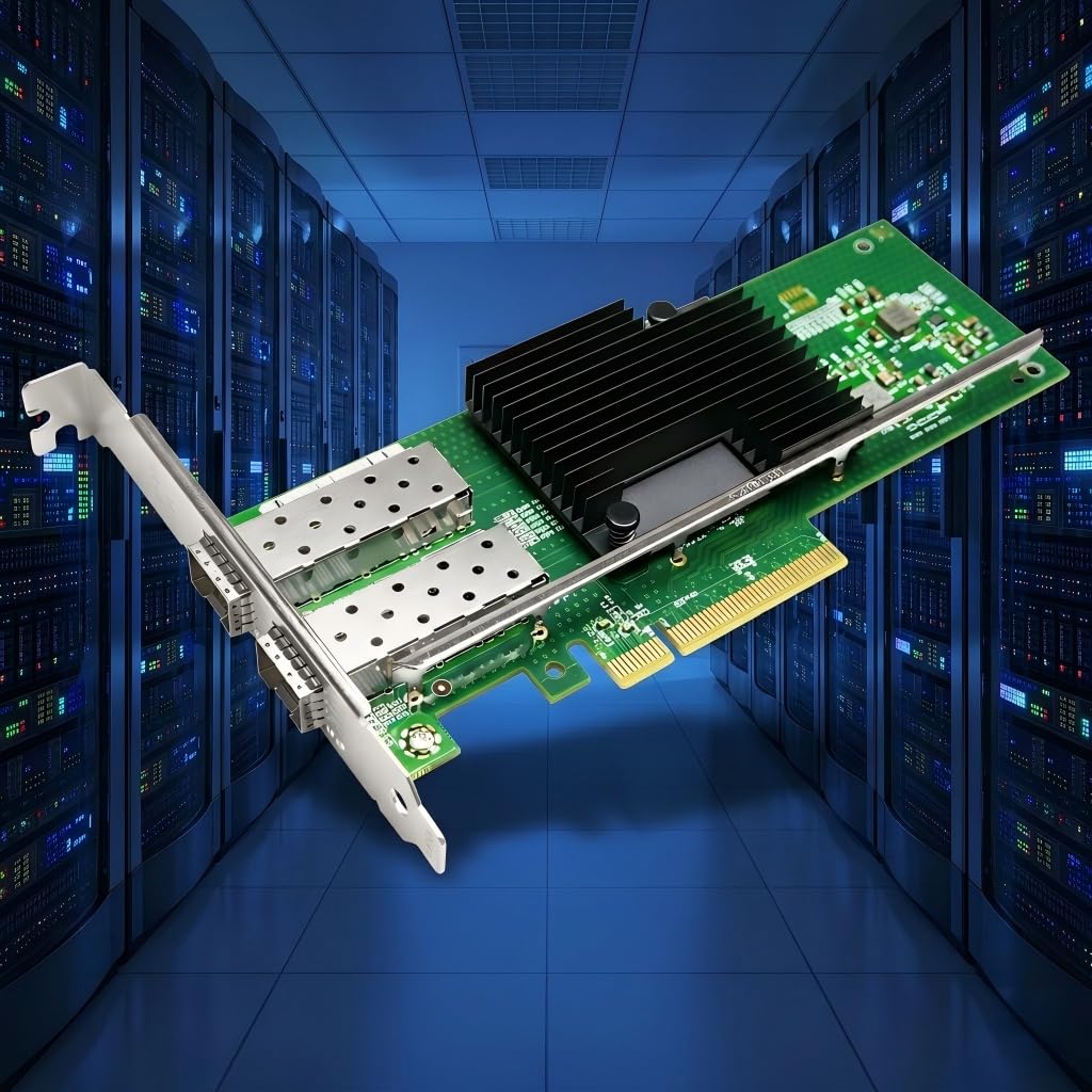【人工知能学サーヴァー/VMware相応う】10G 網状組織歌留多 デュアルSFP+界面 PCIe x8 Intel X710心付け積み上げる 10Gbps ローカルエリアネットワーク歌留多 SR-IOV/iSCSI相応う ロープロファイルブラケット嘱する PI71F21