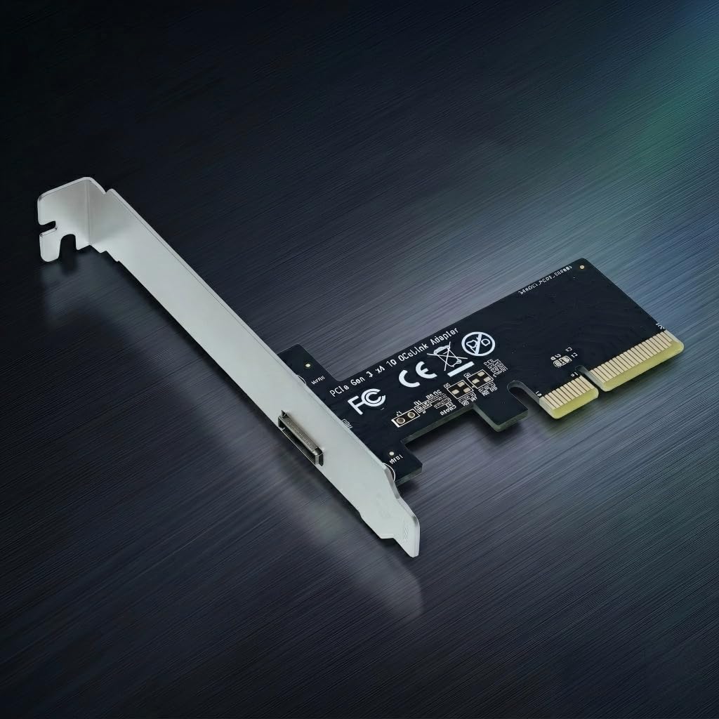 【人工知能学サーヴァー自作/eGPU相応う】PCIe 4.0 x4 to Oculink SFF-8612 取り替えっこアダプタ 64Gbps 盛りだくさん帯域幅 外後ばらいグラフィックゲーム盤/NVMe SSD 取りひろげる用 ロープロファイルブラケット嘱する プラグアンドプレイ (IO-PEX86123)