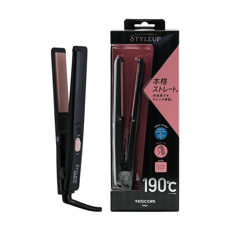 楽天市場 テスコム ストレートヘアーアイロン Ths7 18mm ストレートヘアアイロン ストレートアイロン ストレート ヘアアイロン ヘアーアイロン アイロン テスコム スタイルアップシリーズ スタイルアップ ブラック 黒 ピンク バーバーアームズ