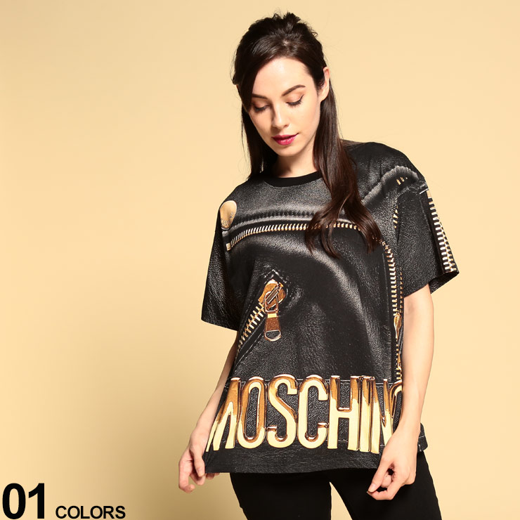 国際ブランド 楽天市場 Moschino モスキーノ バイカープリント クルーネック 半袖 Tシャツブランド レディース トップス Tシャツ 半袖 プリントt 春 夏 クルー 総柄 派手 ジップ コットン Mhla 流行 メンズファッション ブランド 原宿ゼンモール 原宿