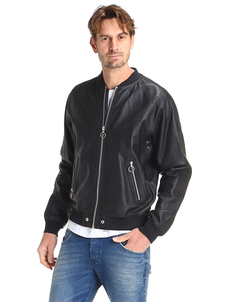 Diesel ディーゼル 羊革 ワンポイントロゴ シングルジップ ジャケットブランド メンズ 男性 アウター レザージャケット ブルゾン レザー 革 ストリート 秋 冬 Dssh4meatr Linumconsult Co Uk