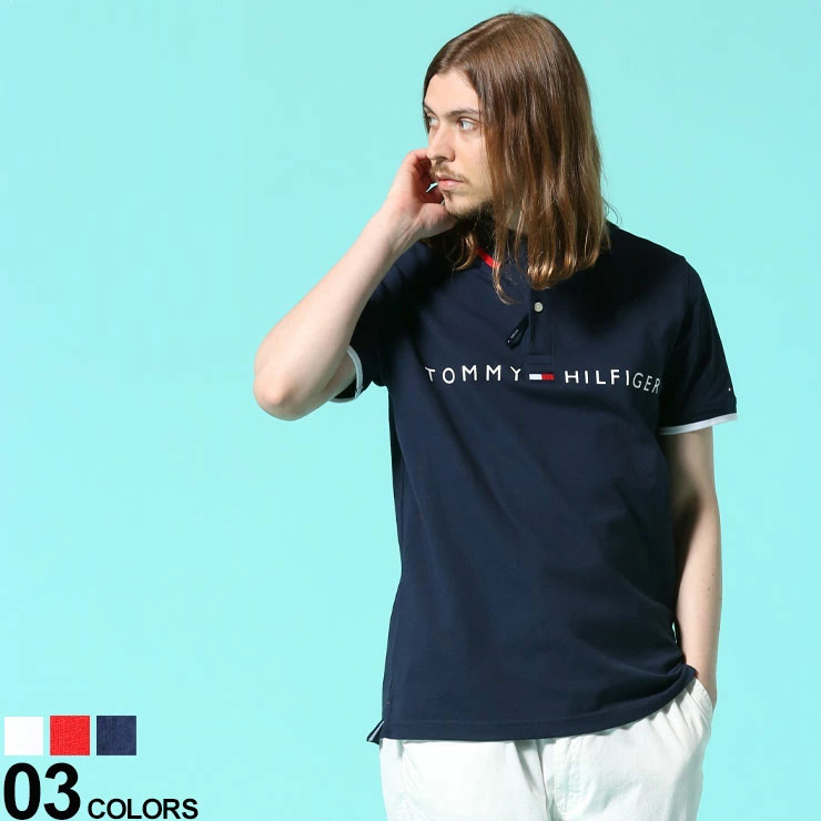 トミーヒルフィガー Tシャツ TOMMY HILFIGER ロゴプリント ライン 半袖 ポロシャツメンズ 男性 トップス シャツ ポロシャツ プリント  ロゴ 春 夏 ポロ シンプル コットン ベーシック 父の日 78J2293 | 原宿ゼンモール