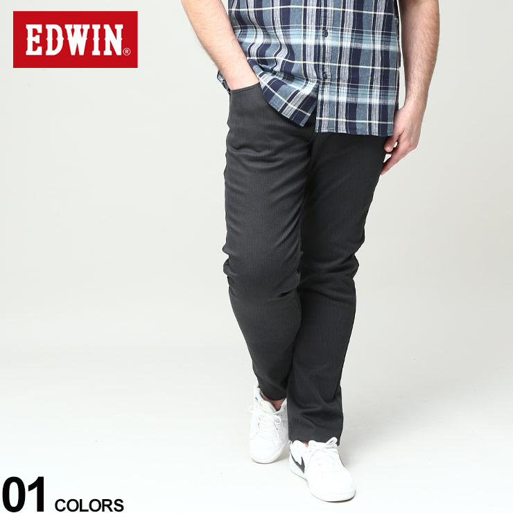 大きいサイズ メンズ EDWIN (エドウィン) 裏起毛 ヘリンボン ジーンズ 403 WILD FIRE パンツ ロングパンツ 暖パン E403WF14023844