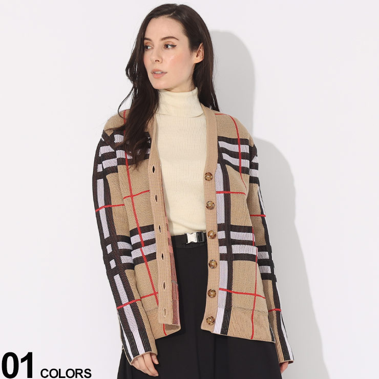 BURBERRY　美品　カーディガン　半袖　М　バーバリーチェック　綿100% 美品 バーバリー カーディガン 半袖 ノバチェック 三陽商会