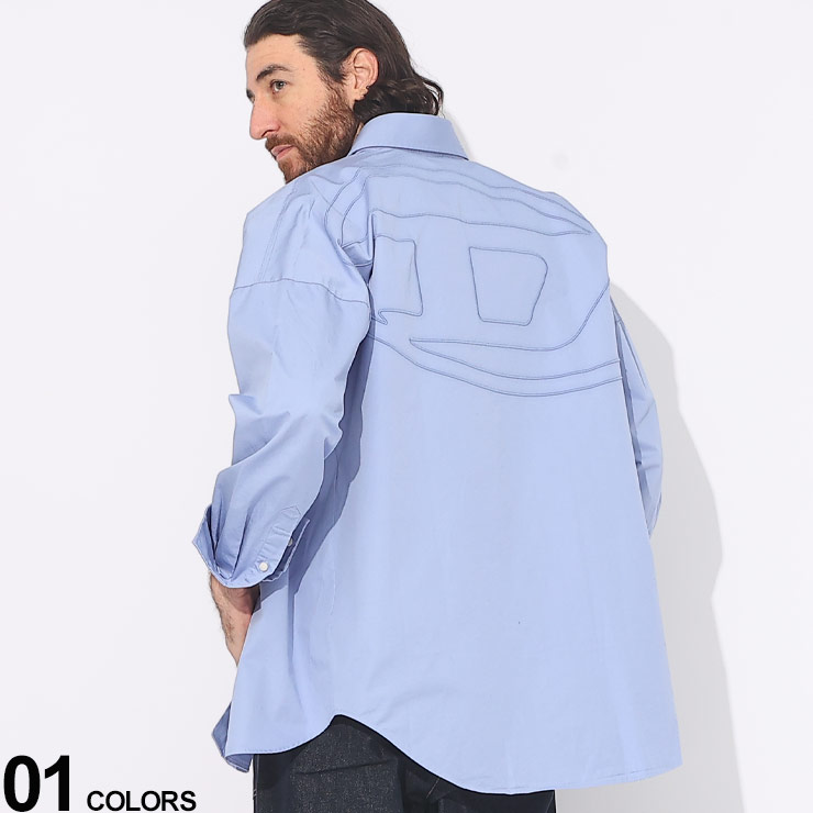 DIESEL ディーゼル パッチデザイン ストーンウォッシュ 長袖シャツ DIESEL ディーゼル パッチデザイン ストーンウォッシュ 長袖シャツ