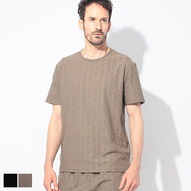 エンポリオアルマーニ EMPORIO ARMANI 総柄イーグル クルーネック 半袖 Tシャツ EASEM692AF12362 ブランド メンズ 男性 トップス Tシャツ ストレッチ 総柄 春 夏
