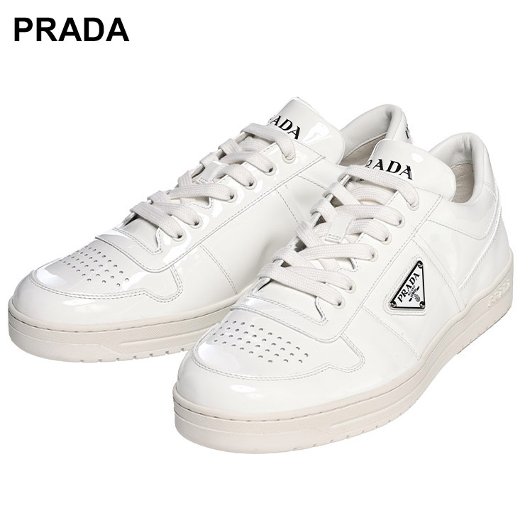 楽天市場】プラダ PRADA ロゴ レザー ローカットスニーカー