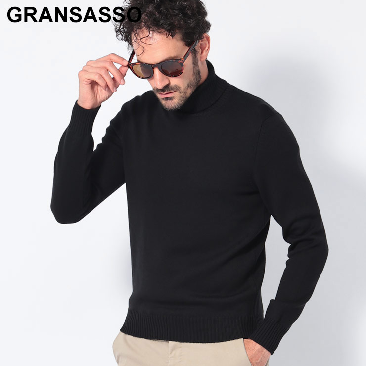 グランサッソ GRANSASSO ウール リブ タートルネック 長袖 ニット GS2319714212 ブランド メンズ 男性 トップス ニット 無地 シンプル 秋冬|原宿ゼンモール