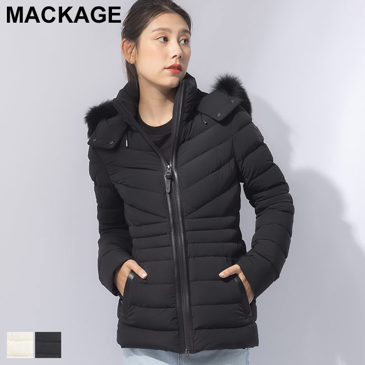 楽天市場】マッカージュ MACKAGE ファーフード フルジップ ダウン