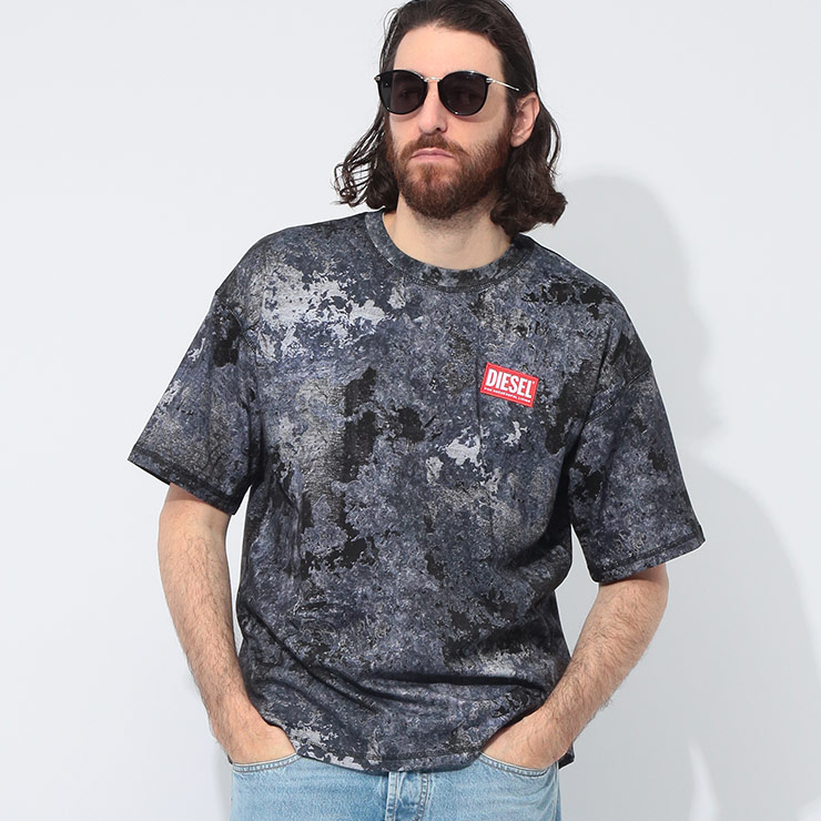 ディーゼル DIESEL マーブルウォッシュ クルーネック 半袖 Tシャツ DSA164030QLAF ブランド メンズ 男性 トップス Tシャツ プリント コットン 春 夏