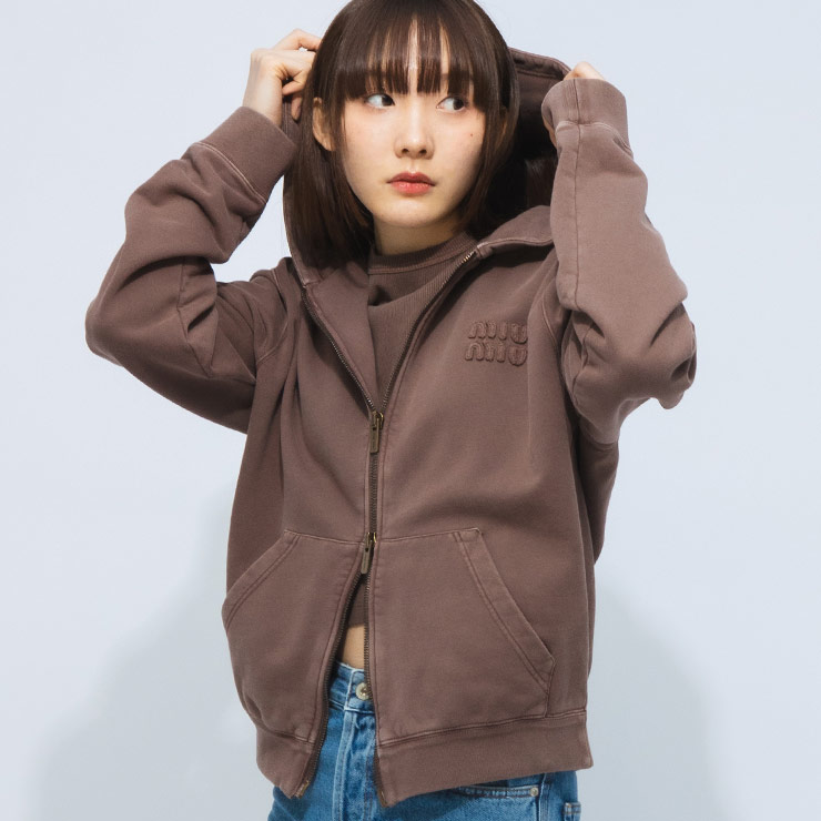 楽天市場】ミュウミュウ パーカー MIU MIU レディース 胸ロゴ