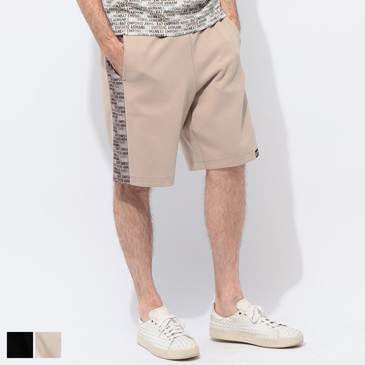 エンポリオアルマーニ EMPORIO ARMANI EA7 モノグラムプリント ウエストコード スウェット ショートパンツ EA77M217AF12660 ブランド メンズ ボトムス ショートパンツ スウェットパンツ 短パン ラフ