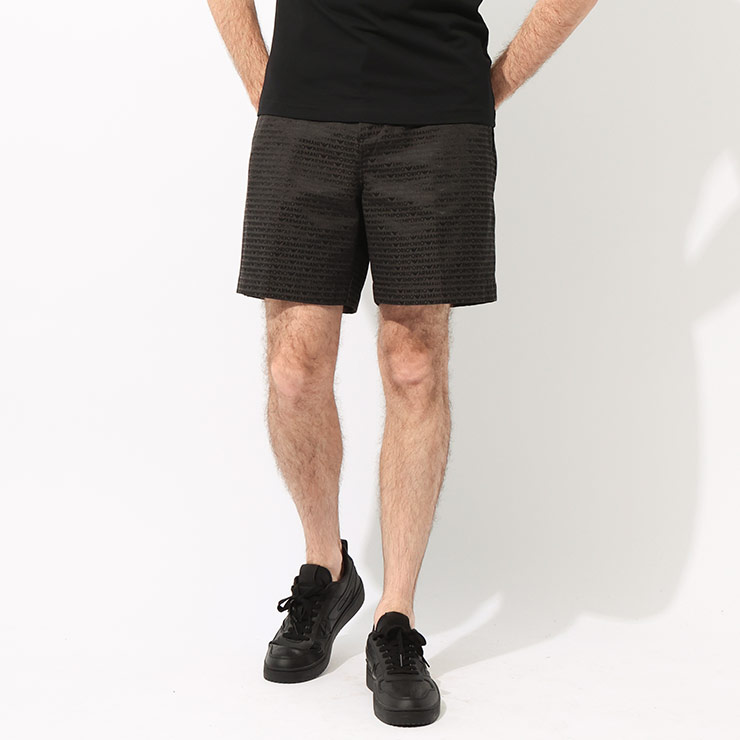 エンポリオアルマーニ EMPORIO ARMANI モノグラムフロッキーロゴ ショートパンツ EAEM120013688 ブランド メンズ ショートパンツ ハーフパンツ 柄パンツ