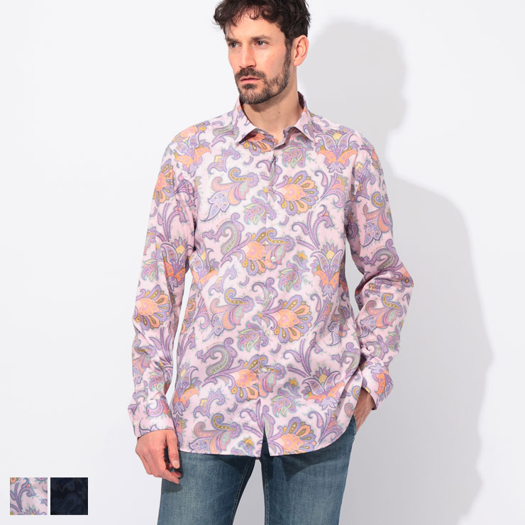 エトロ ETRO 綿100％ ペイズリー柄 長袖 シャツ ETMRIB0001SA5F2 ブランド メンズ 男性 トップス シャツ プリント 総柄 柄シャツ コットン