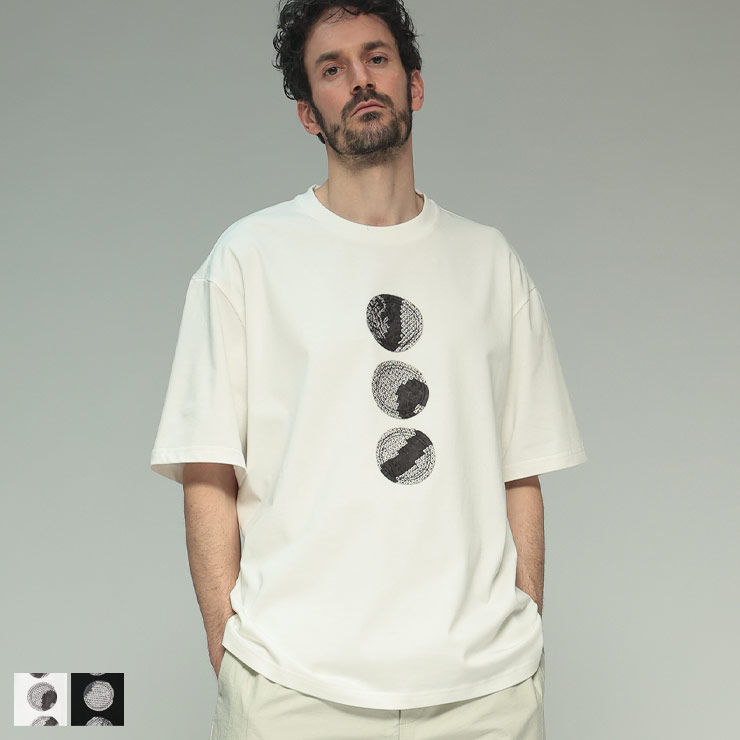 フェン・チェン・ワン Feng Chen Wang フロントパッチ クルーネック 半袖 TシャツYU ZI XIE FCWFUS19TS11 ブランド メンズ 男性 トップス Tシャツ コットン 春 夏