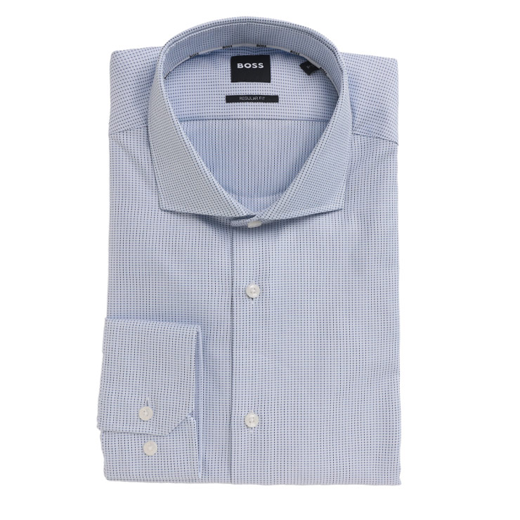 HUGO BOSS (ヒューゴボス) 綿100％ ホリゾンタルカラー 長袖 ドレスシャツ HB50532839 ブランド メンズ 男性 トップス シャツ ワイシャツ ビジネス フォーマル