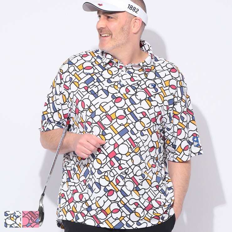 le coq sportif (ルコックスポルティフ) ストレッチ UVカット グラフィック 半袖 ポロシャツ LG5SHSB4M 大きいサイズ メンズ トップス ポロシャツ ゴルフ スポーツ トレーニング 春 夏|原宿ゼンモール