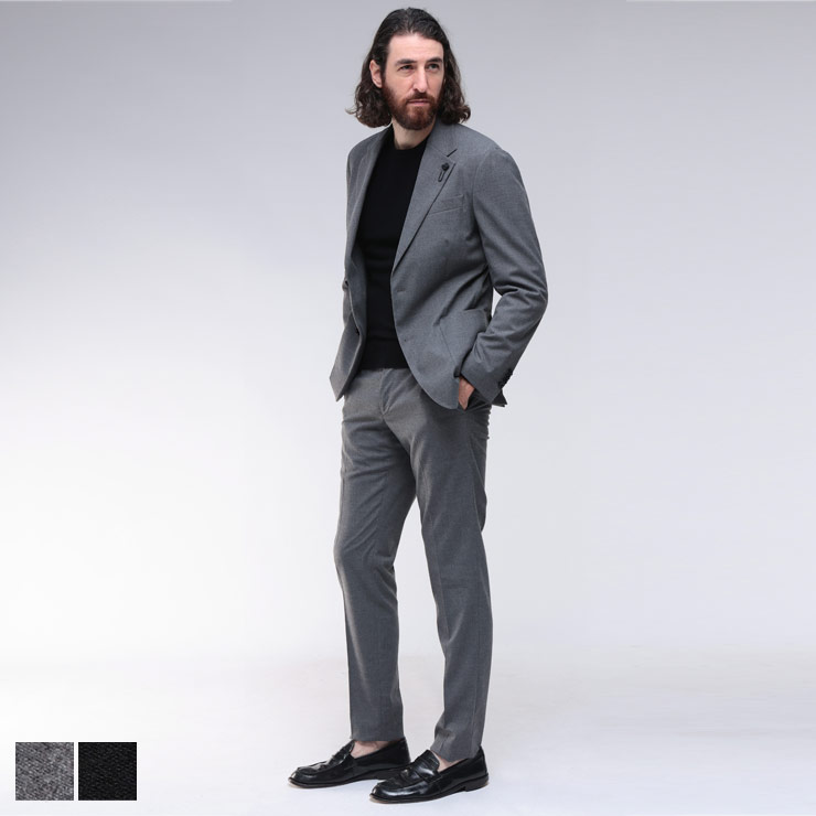 ラルディーニ LARDINI 伸ばすこと 綿ネル 無地 2つ名取り草 シングル 否タック 背広 LD149EE63701P ブランド名 メンズ 成人男性 セットアップ 背広 商行為 フォーマル 背広 背広