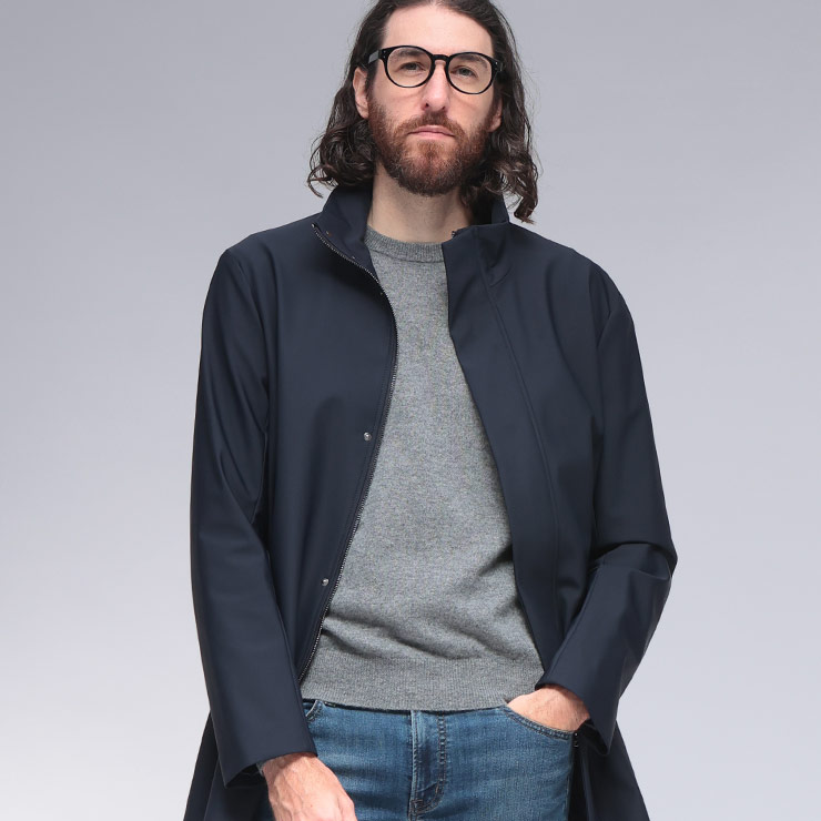 エンポリオアルマーニ EMPORIO ARMANI スタンドカラー ハーフコート 防風 体温調整 EA8N1L811NAZAZ ブランド メンズ 男性 アウター コート ビジネスコート 防風｜原宿ゼンモール