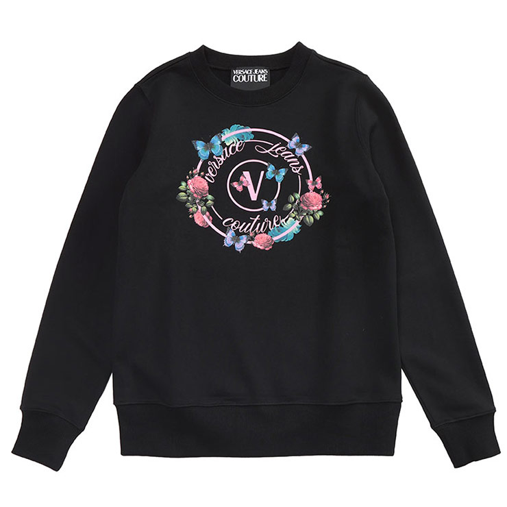 ヴェルサーチェ ジーンズ クチュール VERSACE JEANS COUTURE Vエンブレム BUTTERFRY クルーネック スウェットシャツ VCL79HAIP01 ブランド レディース トップス トレーナー スウェット 長袖 プルオーバー|原宿ゼンモール