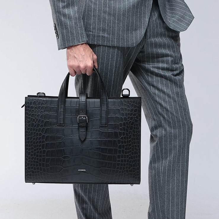 エンポリオアルマーニ EMPORIO ARMANI ブリーフケース クロコダイル調エンボスレザー EAEM3617AF19384 ブランド メンズ 男性 バッグ 鞄 ビジネス ブリーフケース｜原宿ゼンモール 60,440円