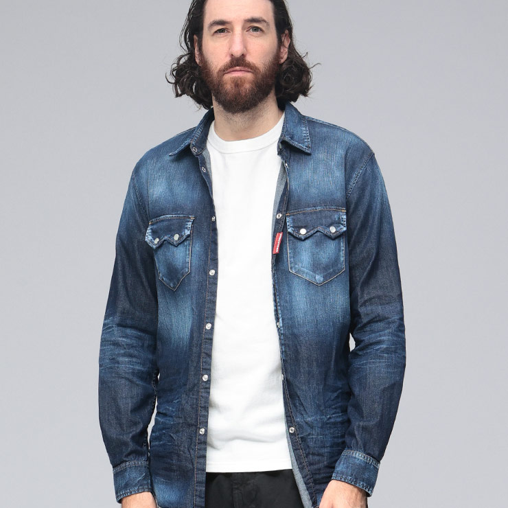 ディースクエアード DSQUARED2 フルボタン 長袖 デニムシャツ RELAX DAN D2DM0955S30341 ブランド メンズ 男性 トップス シャツ デニム カジュアルシャツ｜原宿ゼンモール