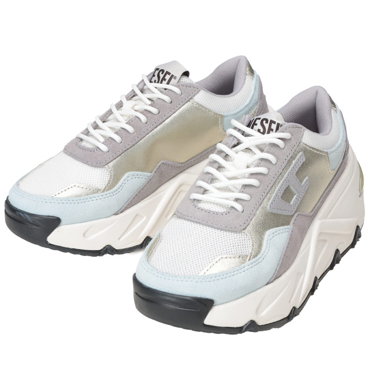 ディーゼル DIESEL スエード メッシュ ロゴ スニーカー SAVANNAH DSLY03565P8451 ブランド レディース シューズ 靴 ローカット 厚底 スポーツ