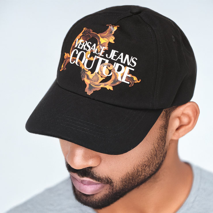 ヴェルサーチェ ジーンズ クチュール キャップ 帽子 VERSACE JEANS COUTURE メンズ ロゴ プリント コットンベースボール キャップ VC79GAZK17 ブランド シンプル カジュアル ギフト プレゼント