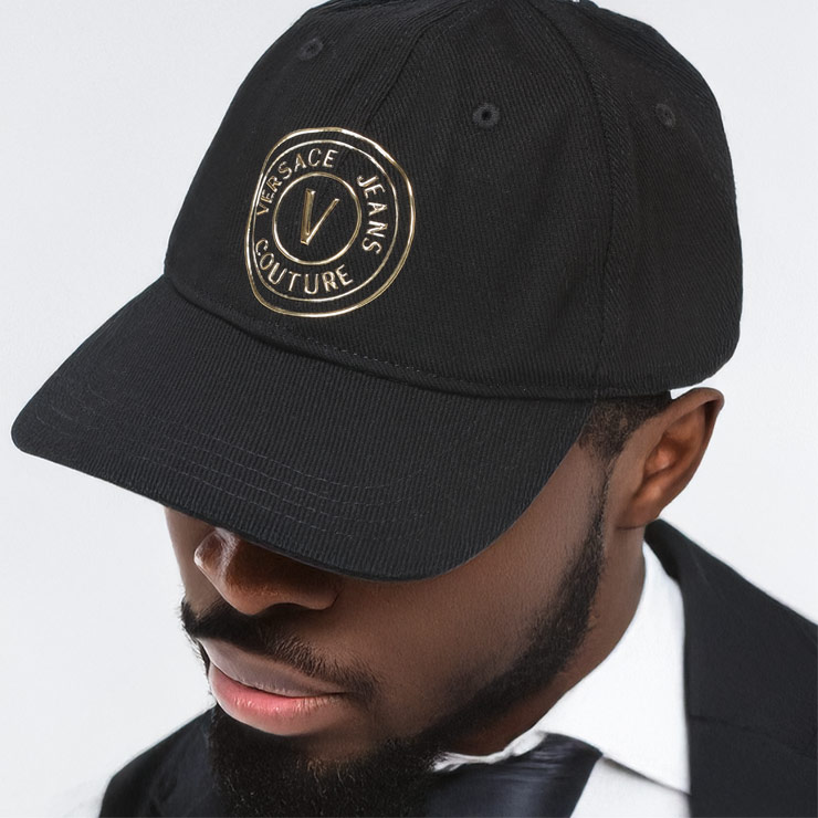 楽天市場】ヴェルサーチ キャップ ロゴ 刺繍 筆記体 ブラック メンズ