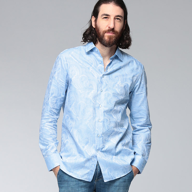 エトロ シャツ トップス ETRO メンズ ペイズリー柄 長袖 シャツ コットン 総柄 柄シャツ カジュアルシャツ ETMRIB0299TJ594 ブランド 大人 きれいめ｜原宿ゼンモール