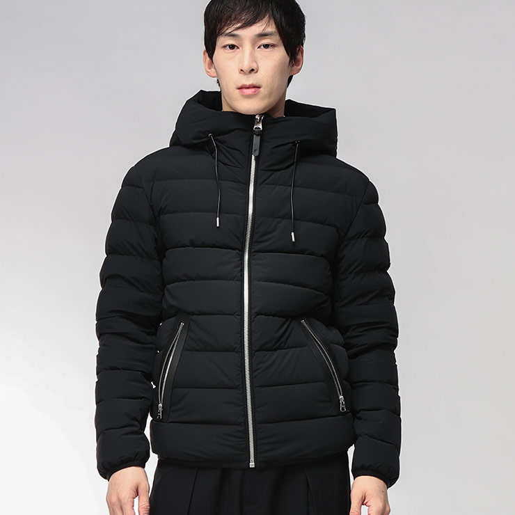 MACKAGE ブラックダウンジャケット Mackage マッカージュ ダウンジャケット SAMUEL-SKI メンズ フード付き