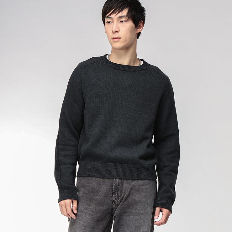アワーレガシー 編み物 メンズ OUR LEGACY 無地 労働者の一団のど頚 プルオーバー 編み物 ティーシャツ Merino OLM4253TO ブランド名 トップス 黒いこと