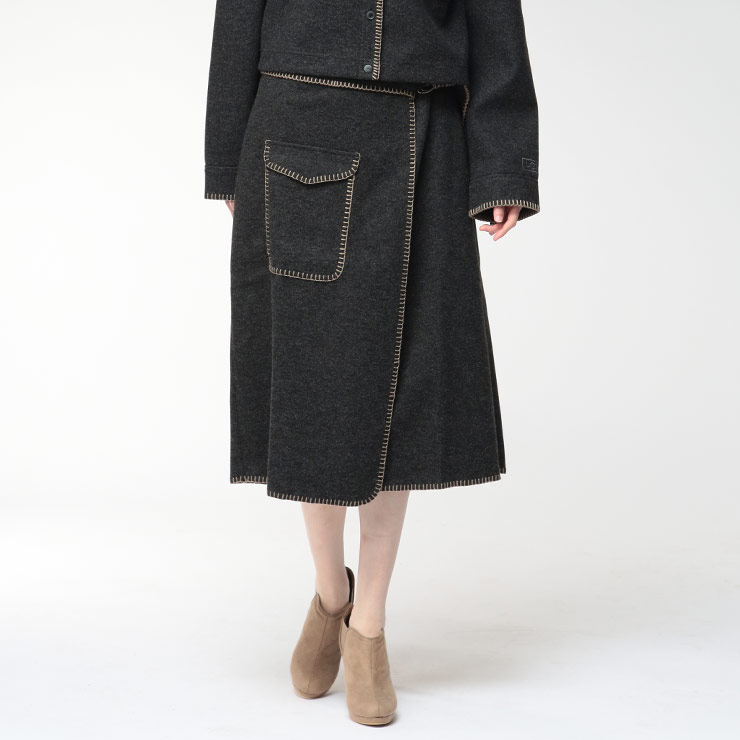 アグ スコート レディース UGG ロゴタイプ 編み目 一回りスコート 巻きスコート 継ぎ切れ隠し 三尺帯 ADINA アディーナ UGGL1172215 ブランド名 ボトムス