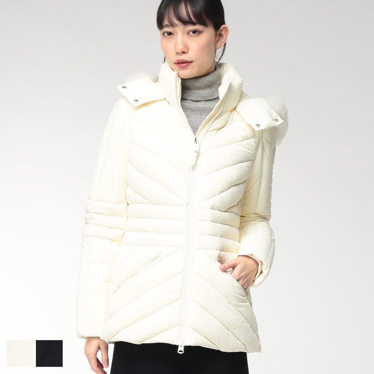 マッカージュ ダウン コート レディース MACKAGE ロゴ ミドル丈 Aライン マット シープファー フード着脱 フルジップ ダウンジャケット NADIA-SH ナディア MKGLNADIASH5 ブランド アウター