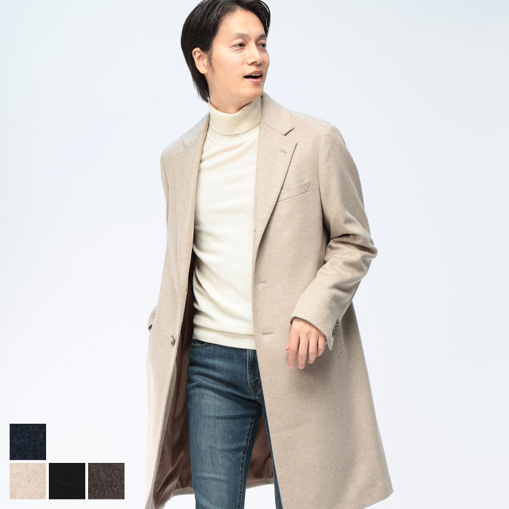 COLLEZIONE (コレツィオーネ) PIACENZA カシミヤ100% シングル チェスターコート 636335625A71499 メンズ ビジネス 紳士 アウター コート フォーマル カシミア カシミヤ 秋 冬|原宿ゼンモール