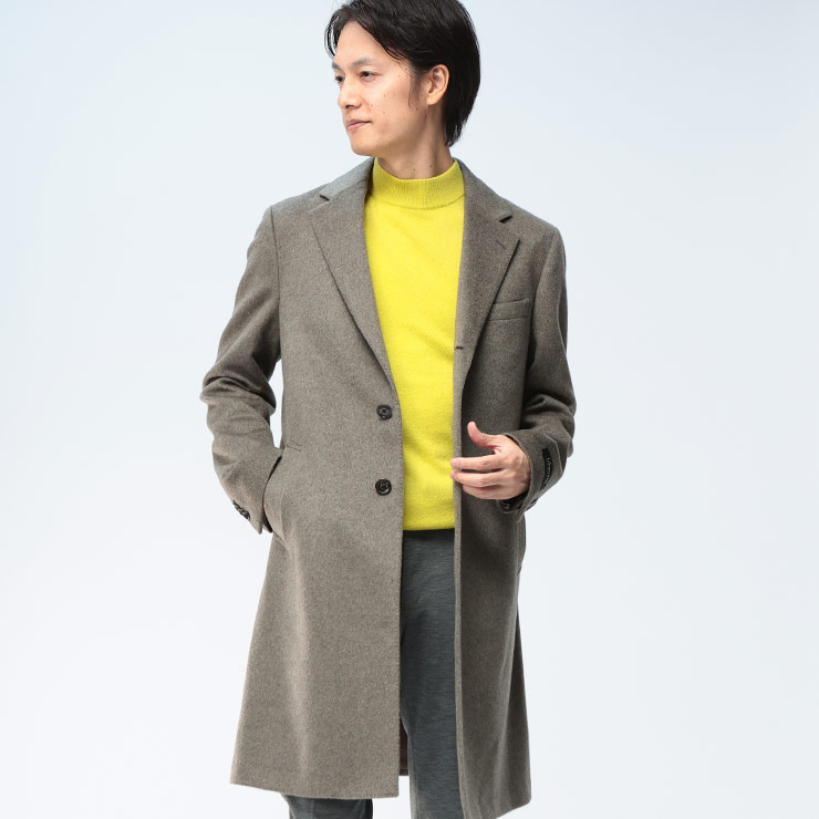 COLLEZIONE (コレツィオーネ) TOLLEGNO カシミヤ100％ シングル チェスターコート 6363556D25A6899 メンズ ビジネス 紳士 アウター コート フォーマル カシミア カシミヤ 秋 冬｜原宿ゼンモール